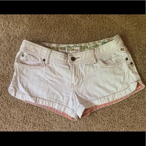 Billabong cream jean shorts